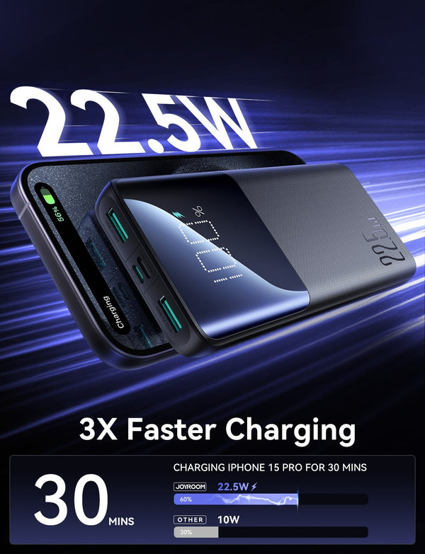 Joyrom JR-QP191 22.5W Power Bank 10000mAh-Black - Black