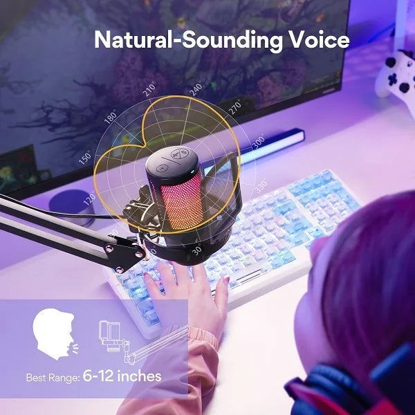 Maono GamerWave Condenser USB RGB Microphone Black - Gaming Mic