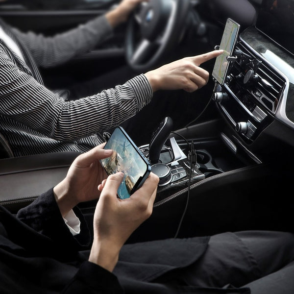 شاحن سيارة بيسوس جراين برو (منفذين USB 4.8 أمبير) أسود