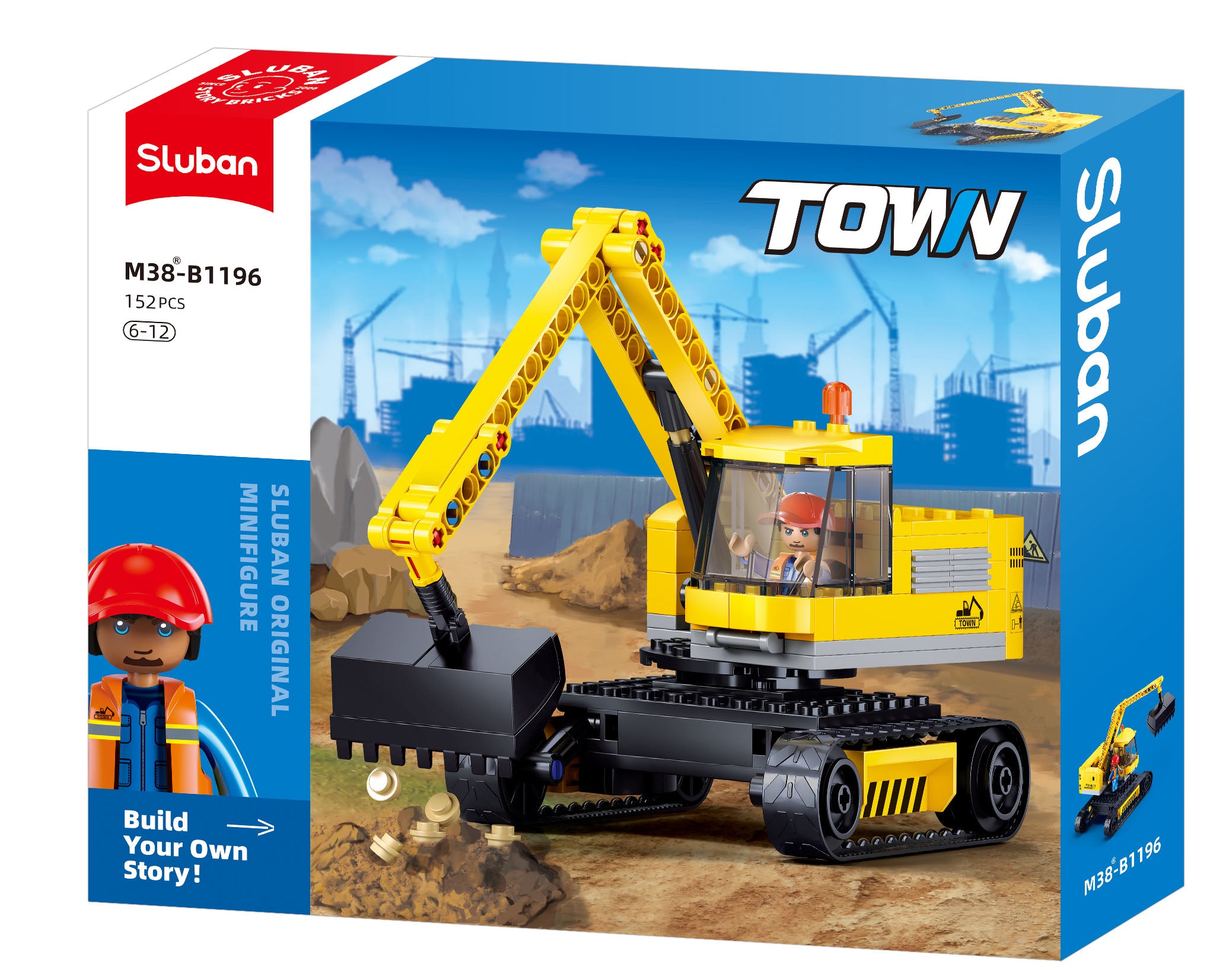 Sluban Town E6 Small Excavator 152 Pcs