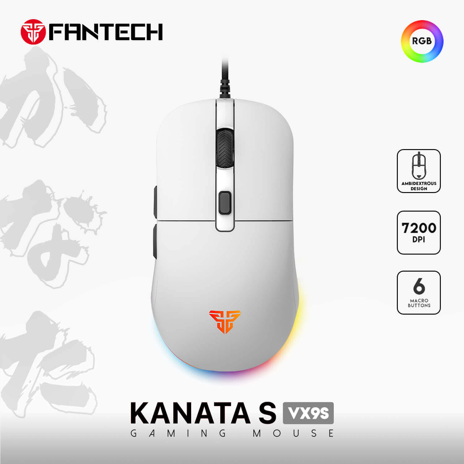 Fantech Kanata VX9S White Gaming Mouse