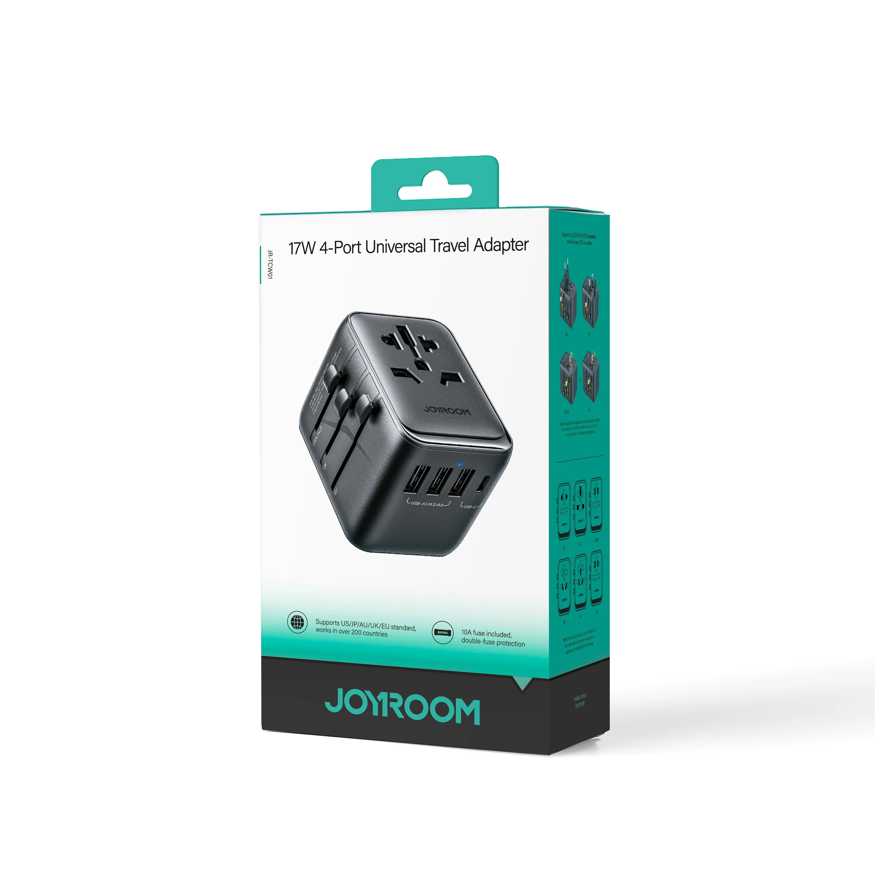 Joyroom 17w 3A1C JR-TCW01 Universal Travel Adapter - Black