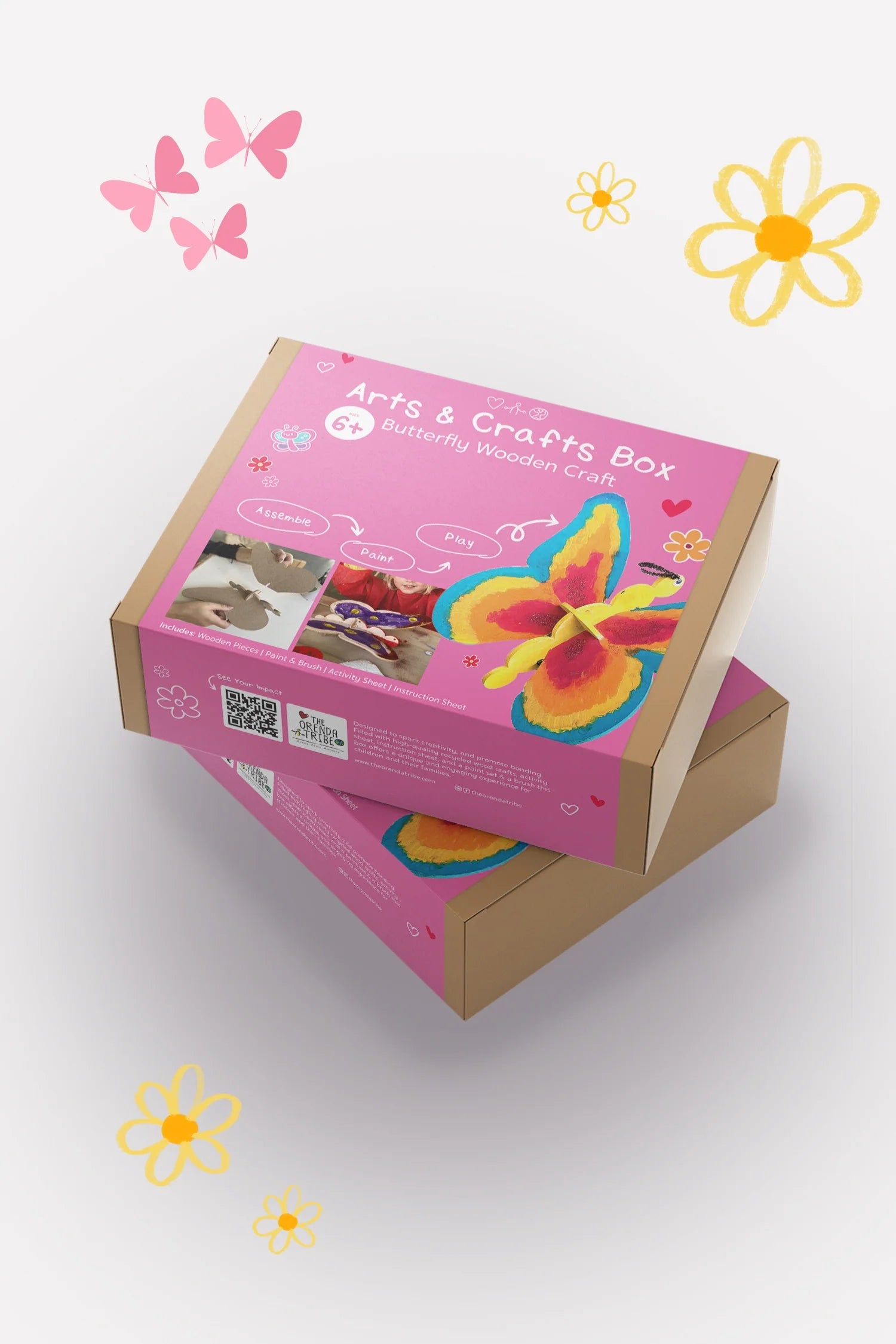 Orenda Tribe Arts & Craft Boxes Kids Butterfly