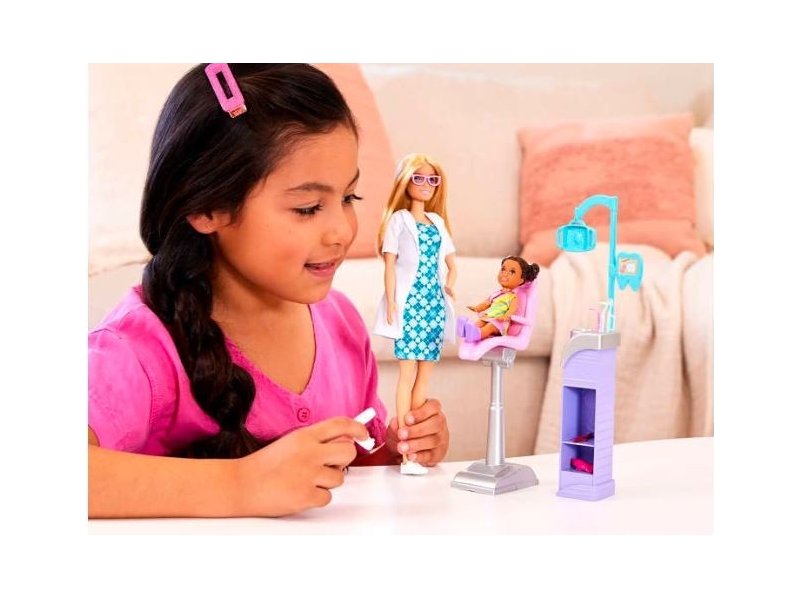 Barbie Careers Playset, Dentist Set With Blonde Fashion Doll