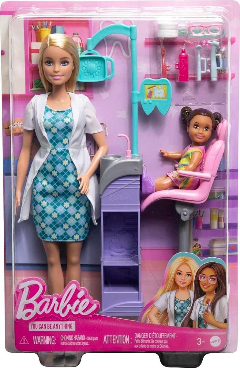 Barbie Careers Playset, Dentist Set With Blonde Fashion Doll