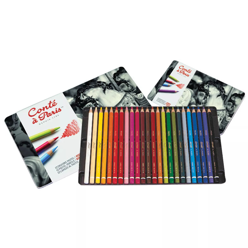 Cap Pencil Pastel Metal Box Set Of 24 Assort