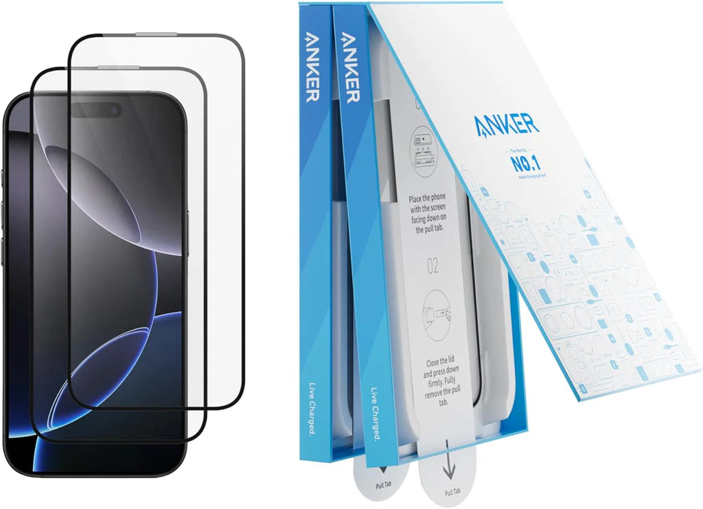 Anker Easy Fit Screen Protector Kit (HD 2-Pack,iPhone 16 Pro)