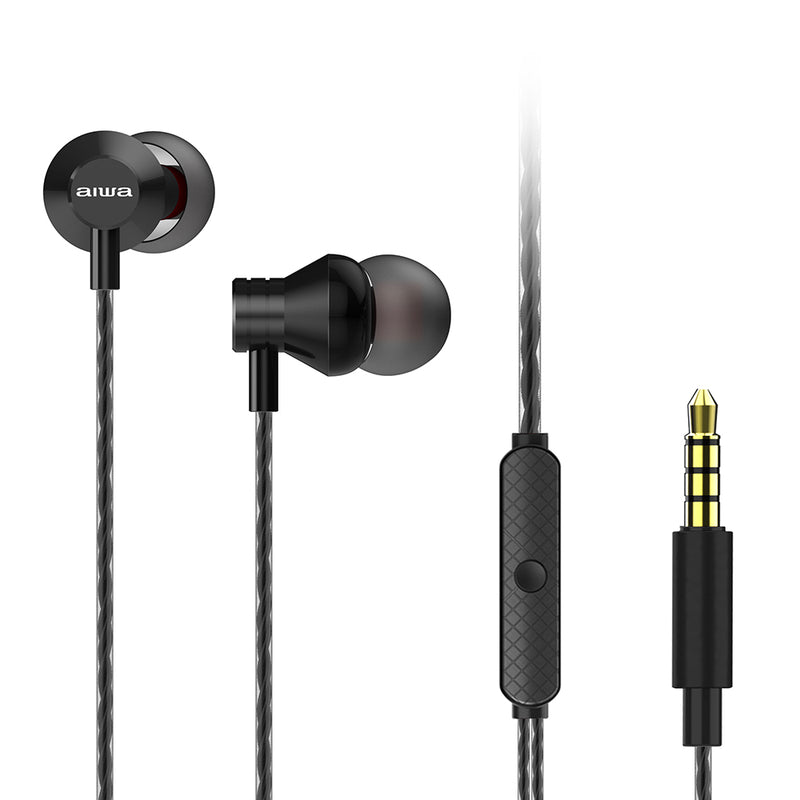 Aiwa STEREO IN-EAR HEADPHONE WITH REMOTE Black