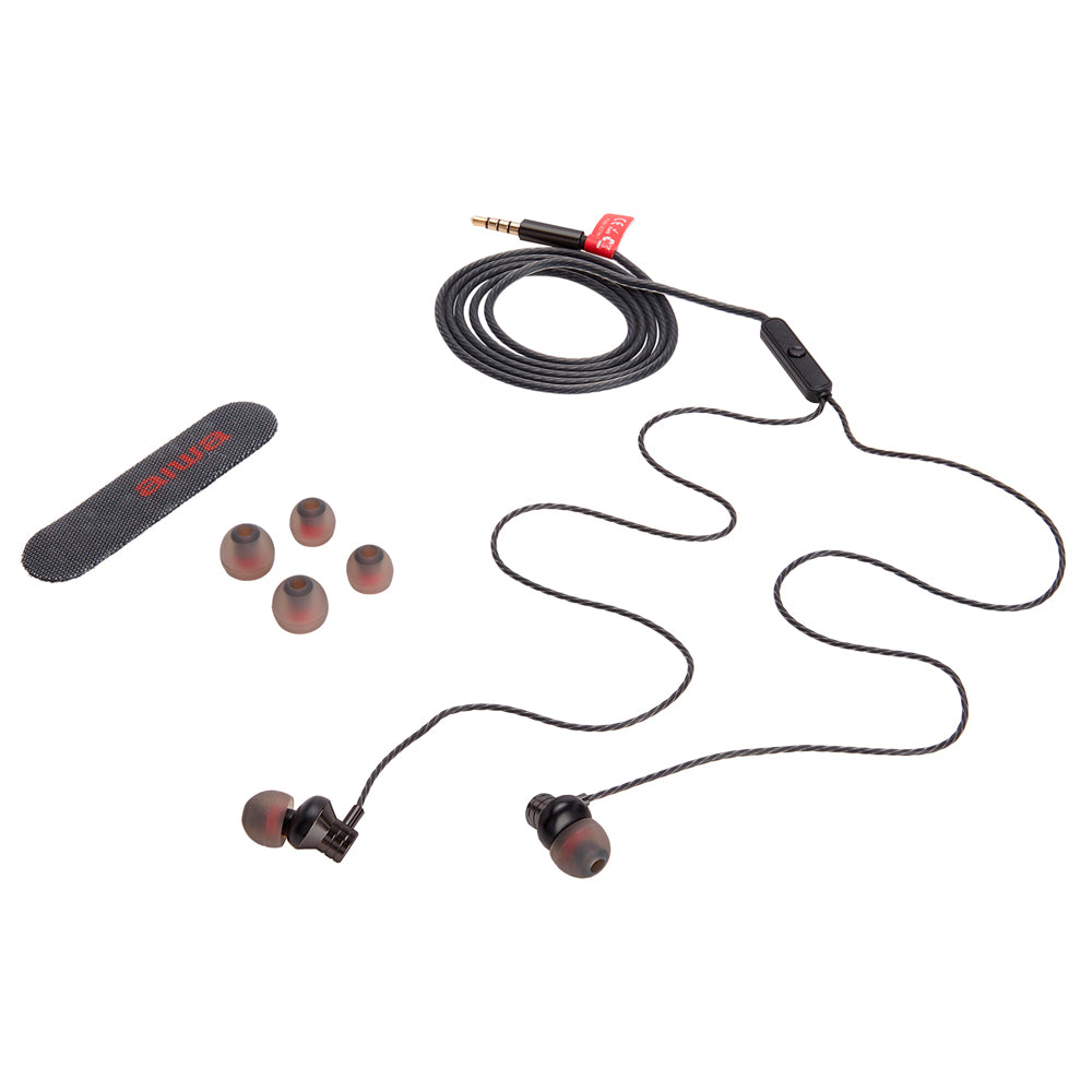 Aiwa STEREO IN-EAR HEADPHONE WITH REMOTE Black