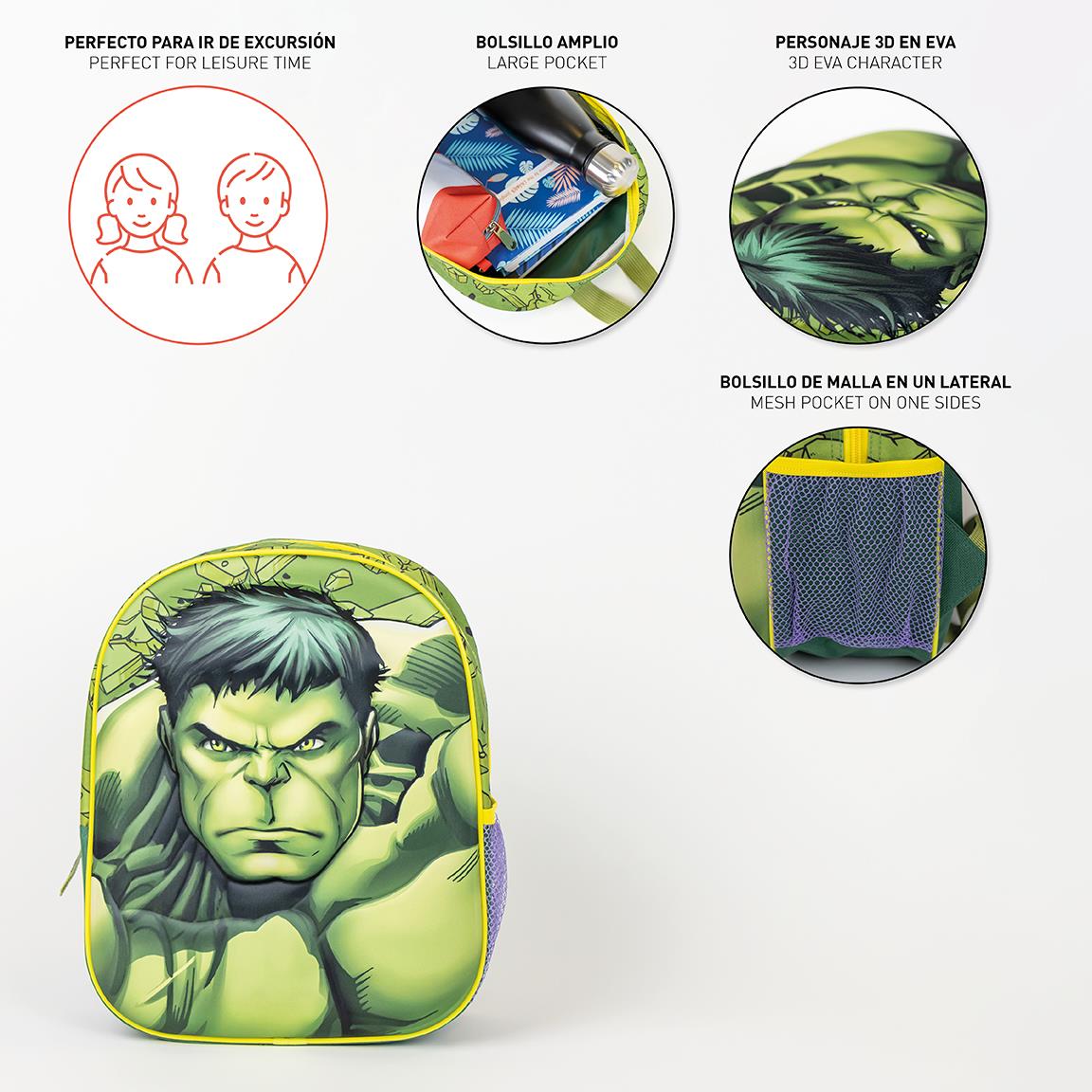 Cerda - Kids Backpack 3D Avengers Hulk