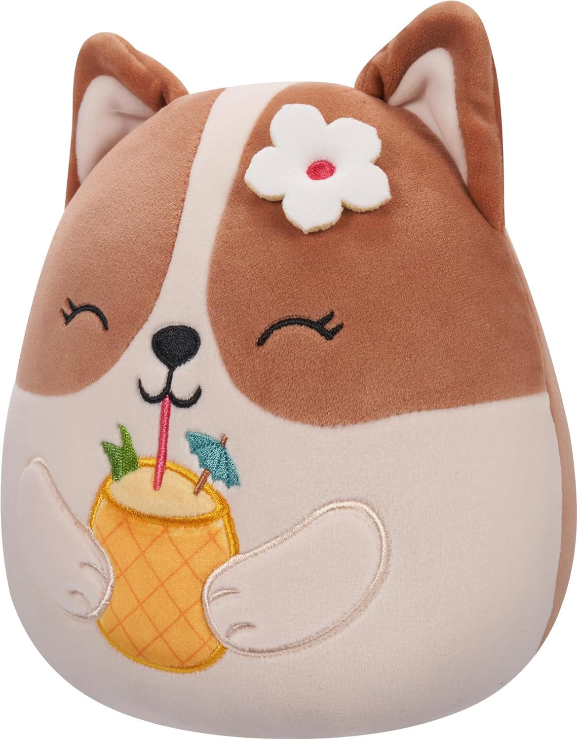 Squishmallows Little Plush 7.5 Regina The Corgi With Drink