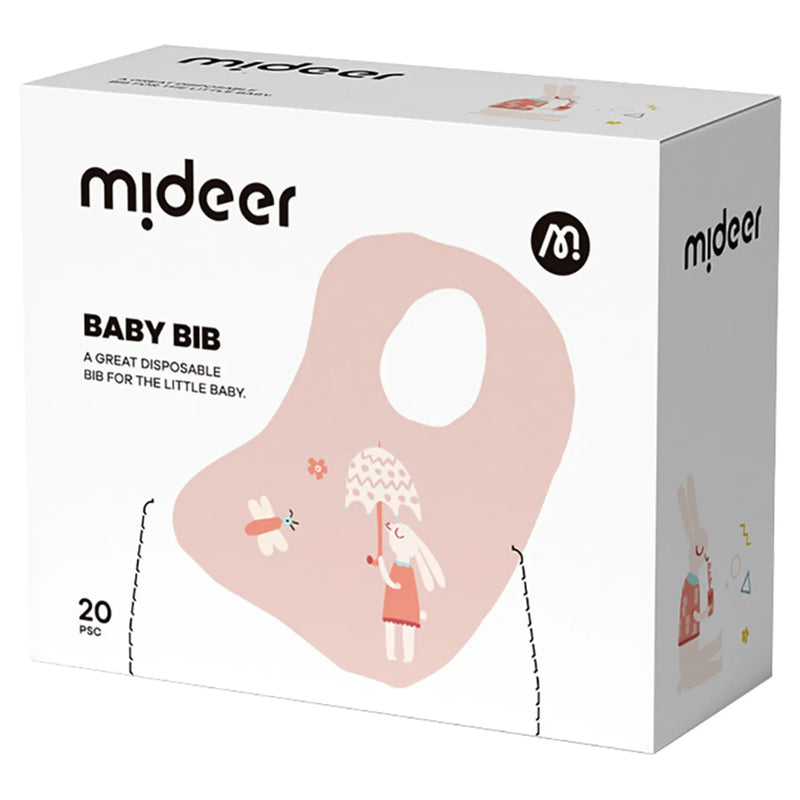 Mideer Disposable Baby Bib - Pink Bunny 20Pcs