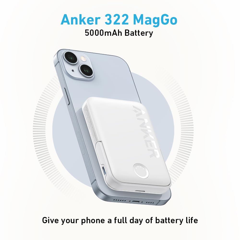 Anker 322 MagGo Battery (PowerCore 5K - 7.5W ) White