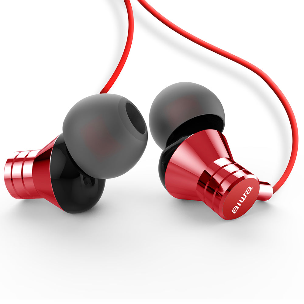 Aiwa STEREO IN-EAR HEADPHONE WITH REMOTE Red