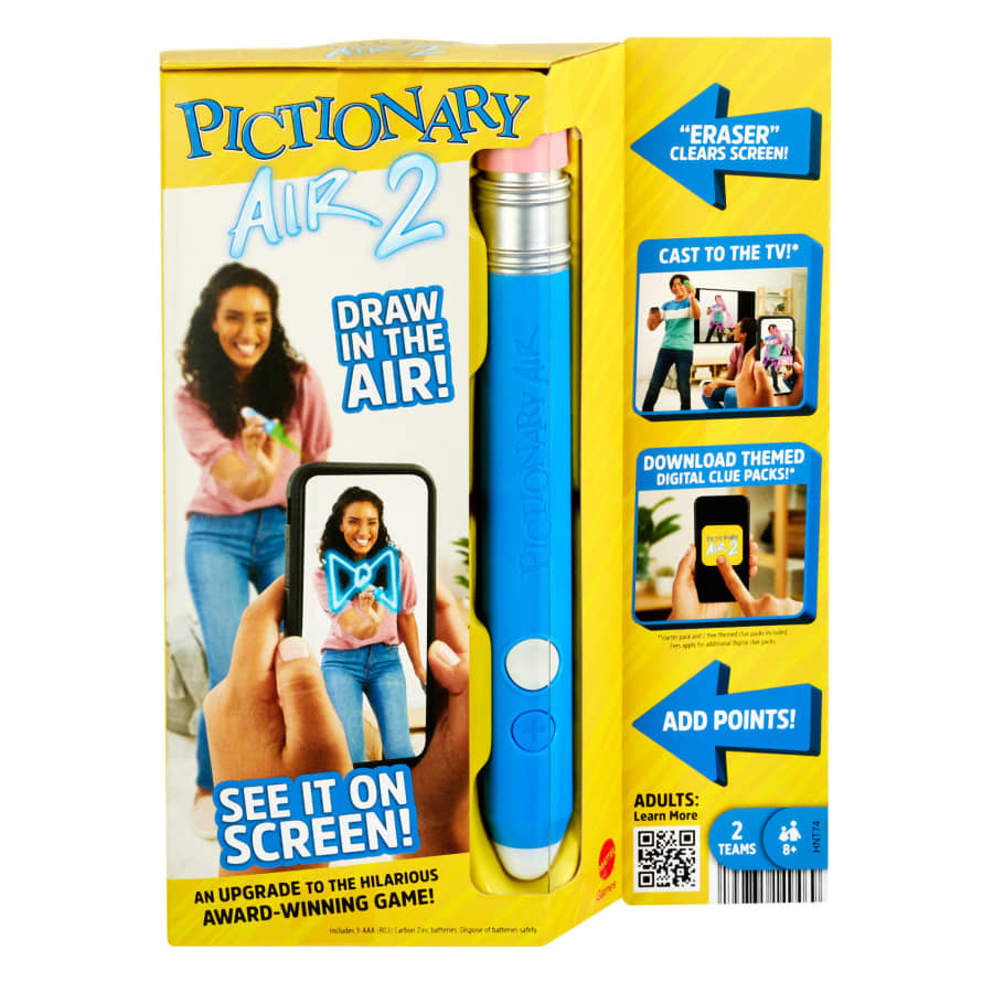  Mattel Games Pictionary Air - Family Drawing Board Game That  Links to Smart Devices - Record & Share Drawings with App - Light-Up Pen &  Clue Cards - Gift for Kids