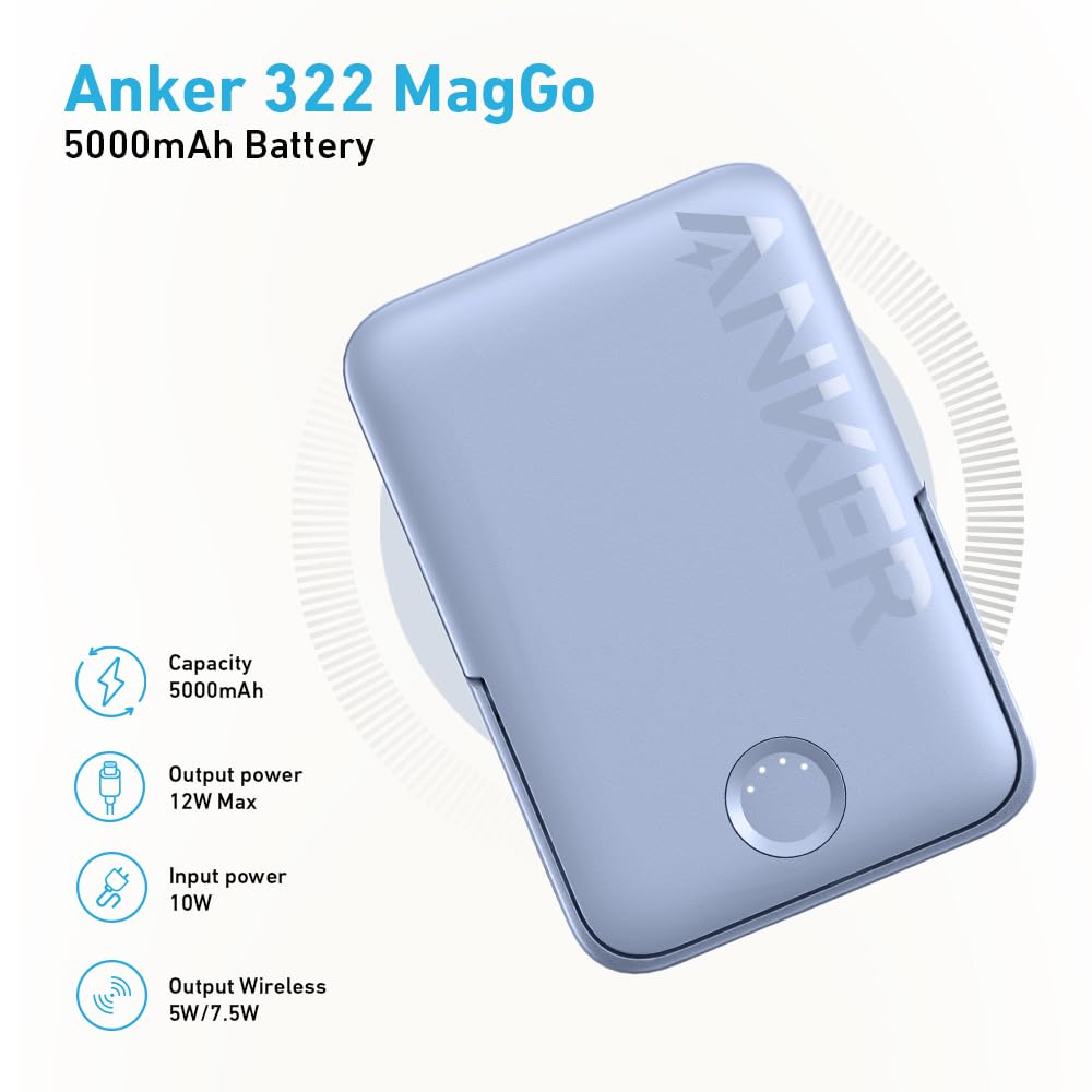 Anker 322 MagGo Battery (PowerCore 5K - 7.5W ) White