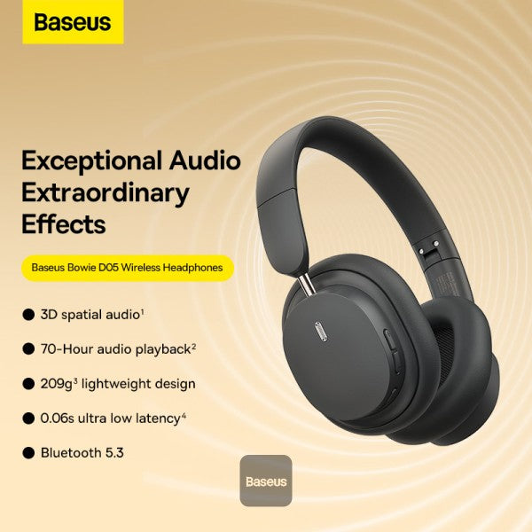 Baseus Bowie D05 Wireless Headphones Grey