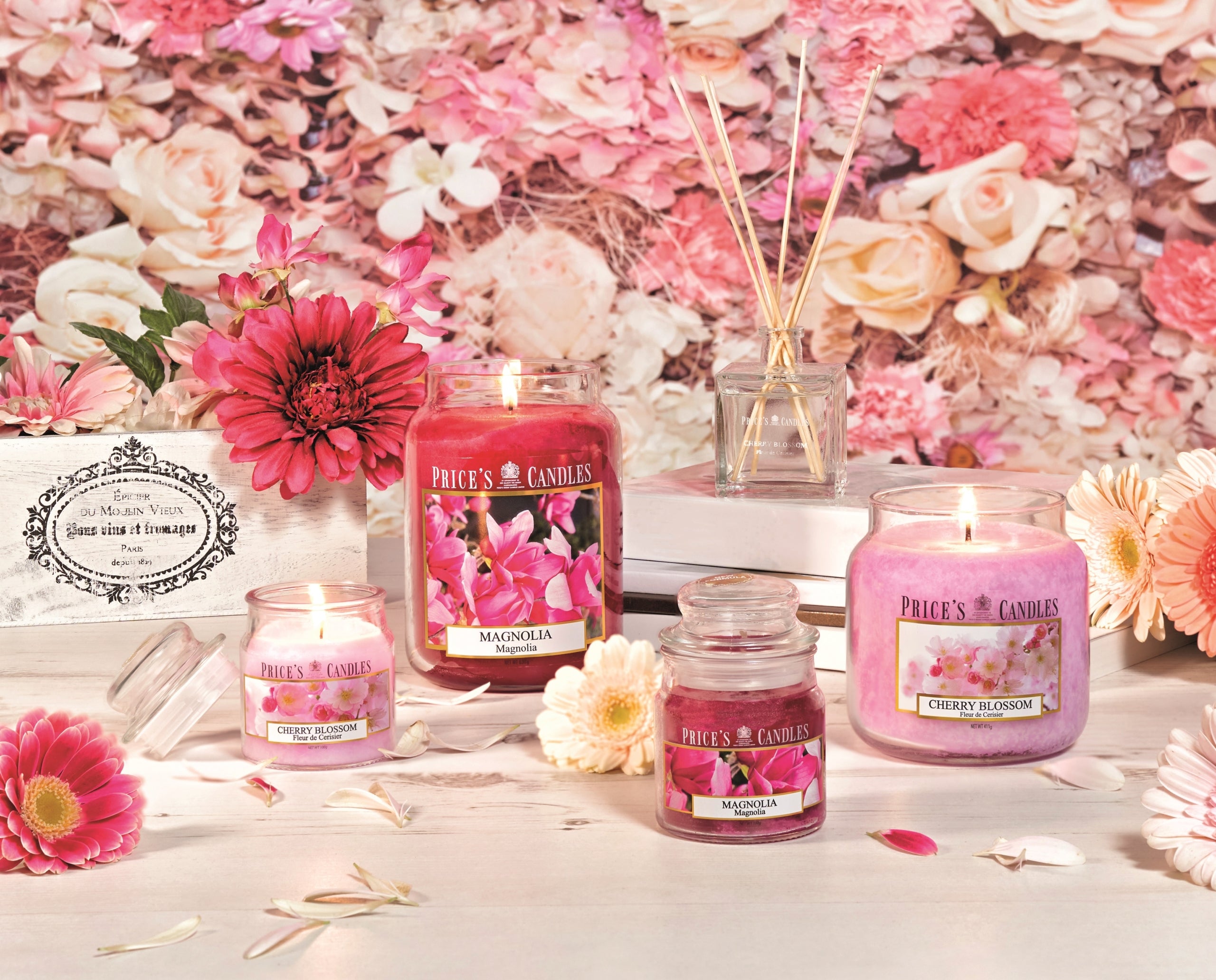 Prices L Scented Candle Jar 630G Burntime 150H Cherry Blossom