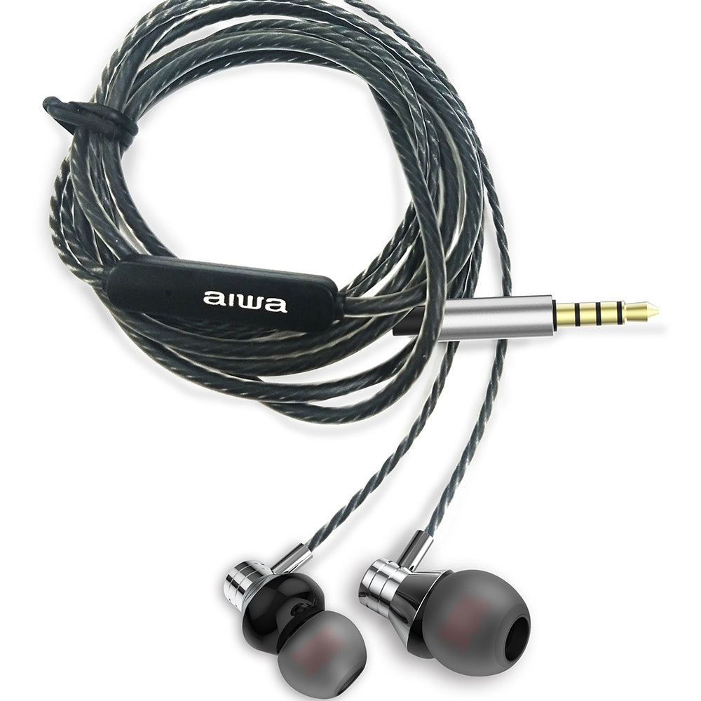 Aiwa STEREO IN-EAR HEADPHONE WITH REMOTE Silver