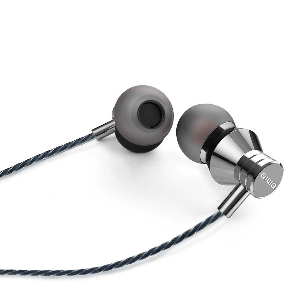 Aiwa STEREO IN-EAR HEADPHONE WITH REMOTE Silver