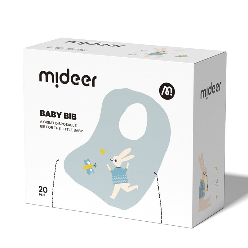 Mideer Disposable Baby Bib - Blue Bunny 20Pcs