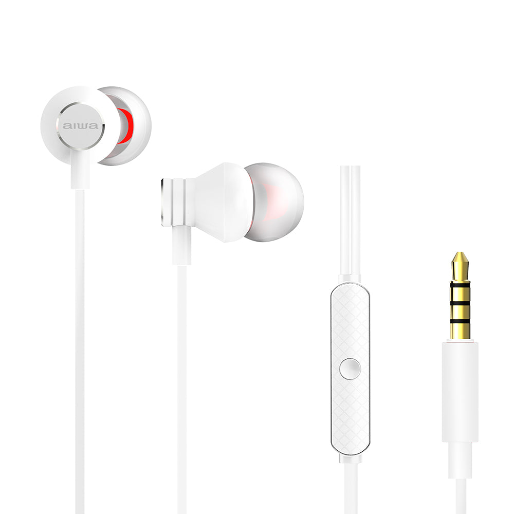 Aiwa STEREO IN-EAR HEADPHONE WITH REMOTE White