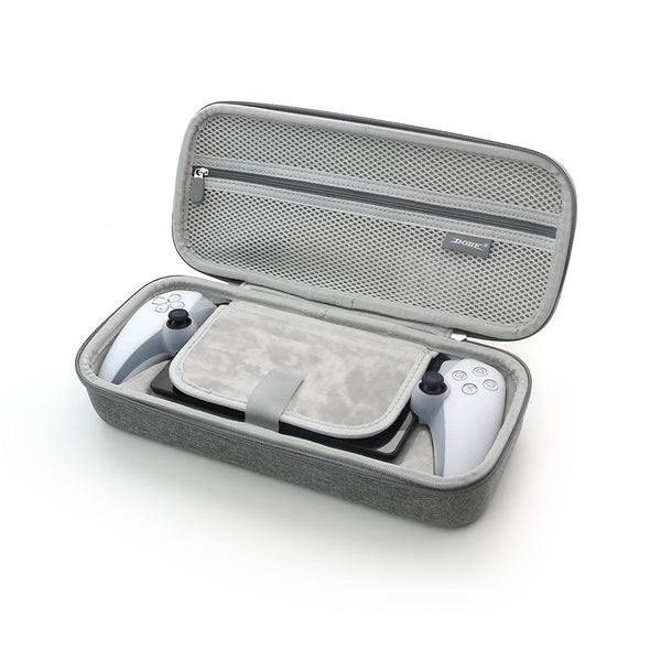 دوبي - TP5-3587 مجموعة حماية 5 في 1 لجهاز بلايستيشن بورتال، حافظة تخزين وغطاء سيليكون، رمادي