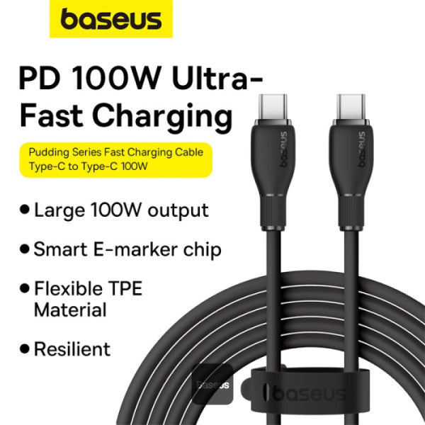 Baseus Pudding Series Cable 100W 1.2m Cluster Black