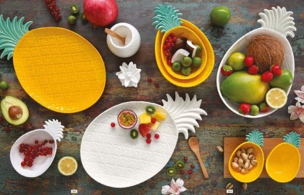 Easylife Madagascar 4 Piece Pineapple Appetizer Set Yellow