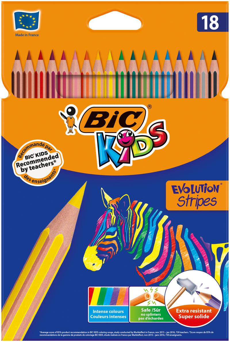 Bic Wooden Colors 18 Colors Stripes