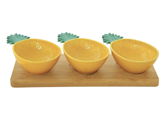 Easylife Madagascar 4 Piece Pineapple Appetizer Set Yellow