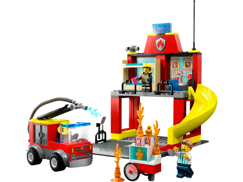 Lego City - Fire Station And Fire Truck