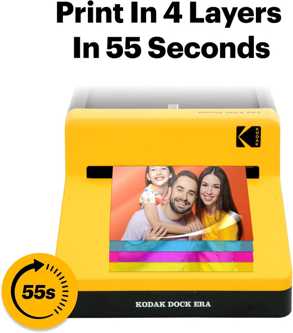 Kodak Dock ERA D600 4 x 6 Inch Photo Printer with Phone Dock, Bluetooth, 4PASS Dye-Sublimation, 10 Sheets