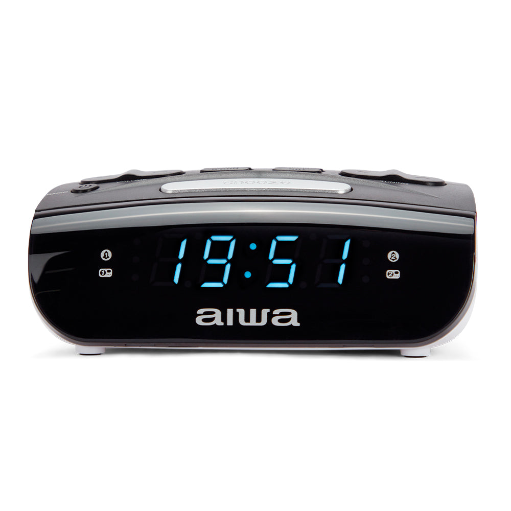 Aiwa Alarm Clock Radio Gray.