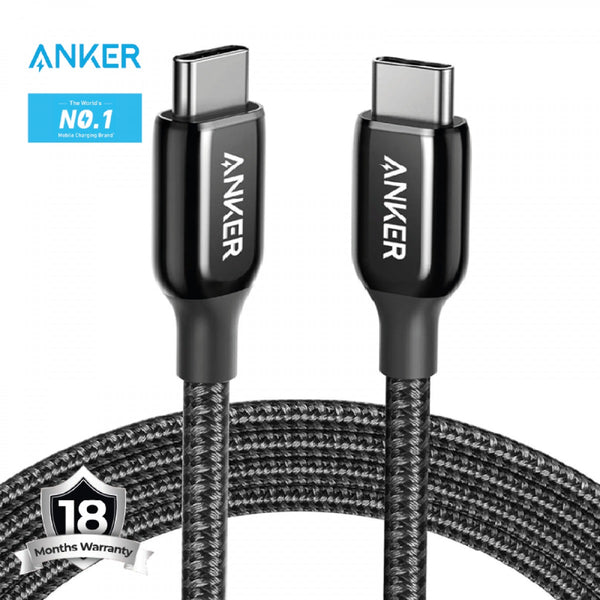 Anker New Nylon USB-C to USB-C 2.0 Cable 6ft Black
