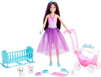 Barbie Skipper Doll and Nurturing Playset, Kids Toys, Brunette with Fantasy Look