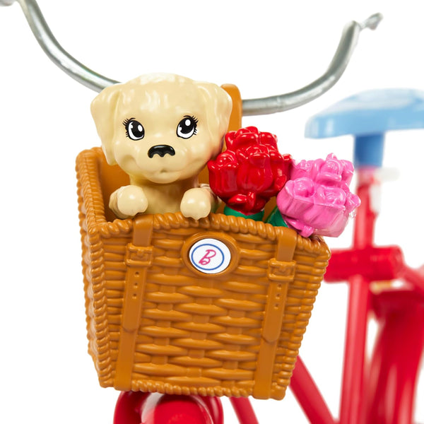 Barbie Doll With Puppy and Bike - Mattel Pet Playset for Kids