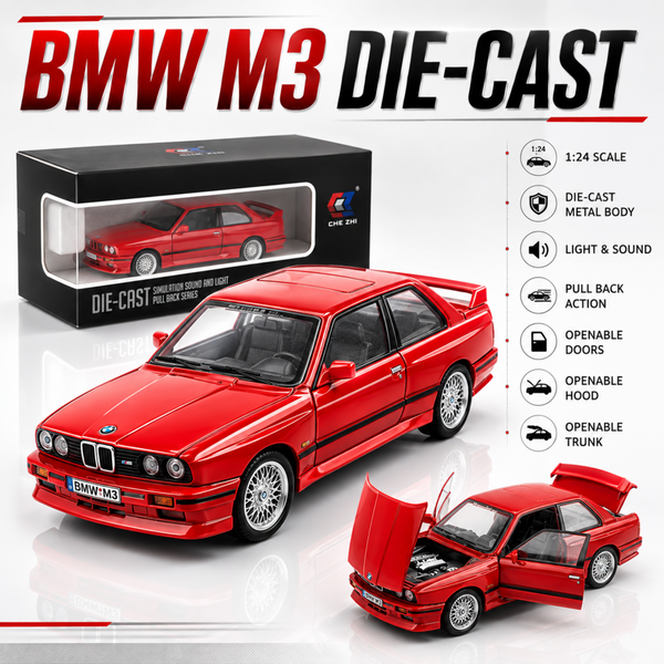 Anime Figure - Die-Cast BMW M3 Model Car With Lights And Sound - Red