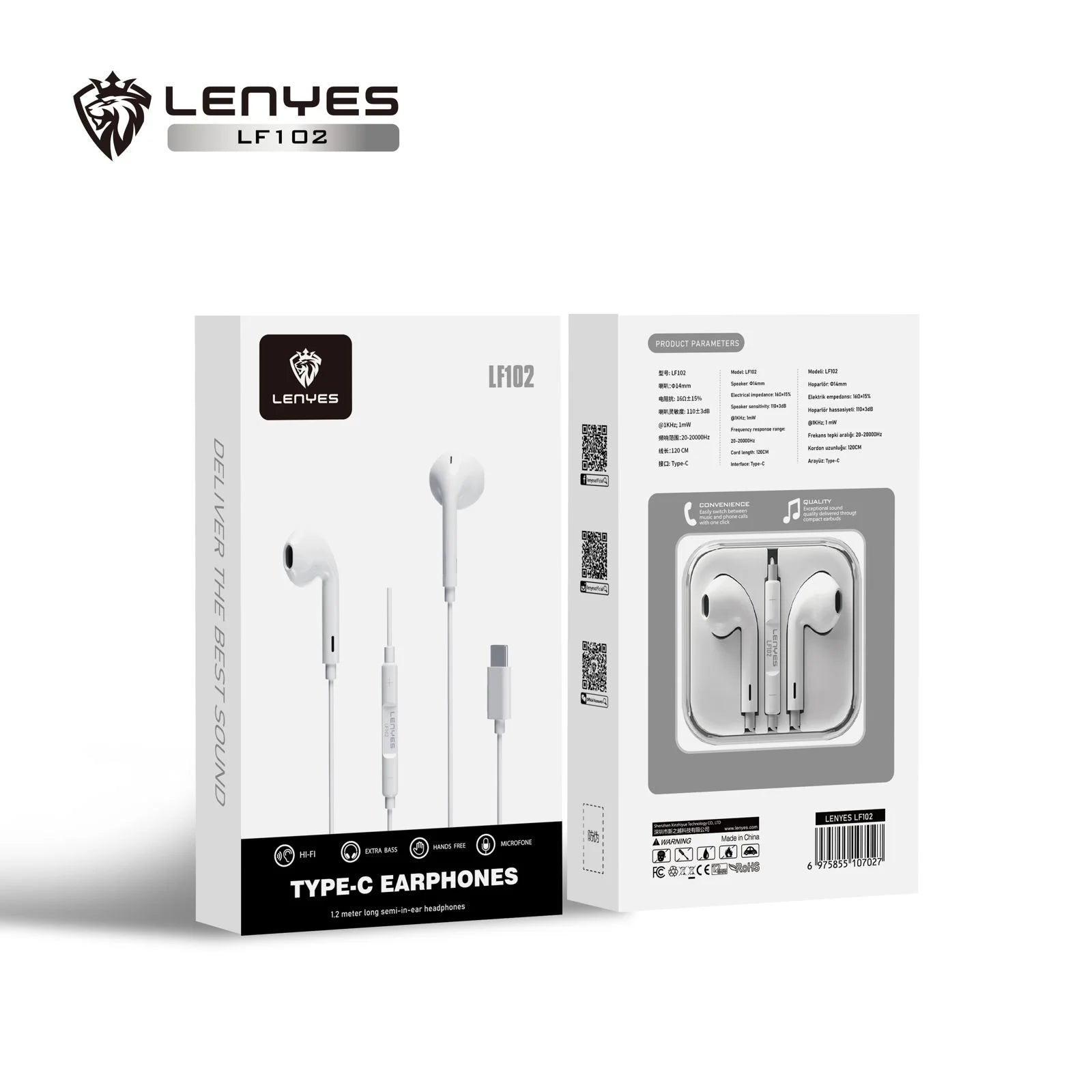 LENYES LF102 TYPE C EARPHONES