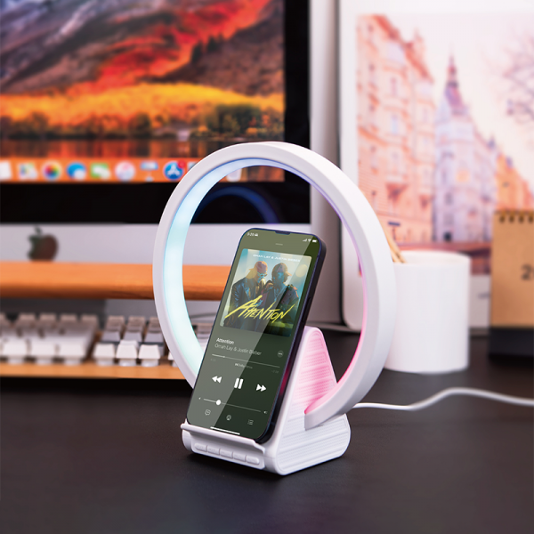 WiWU Wi-W021 2 in 1 Wireless Charging Light Speaker