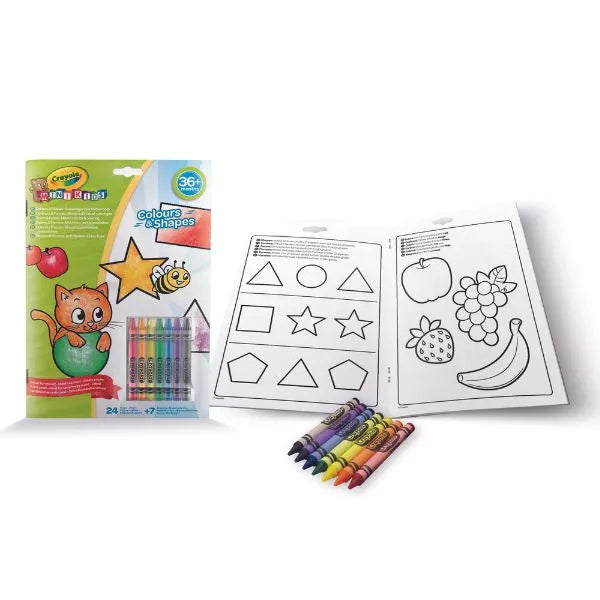 Crayola Color and Shape Activity Book With 8 Crayons - Kids Workbook