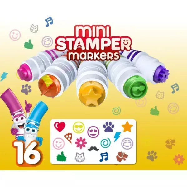 Crayola 16 Mini Washable Stamper Markers - Kids Coloring Set