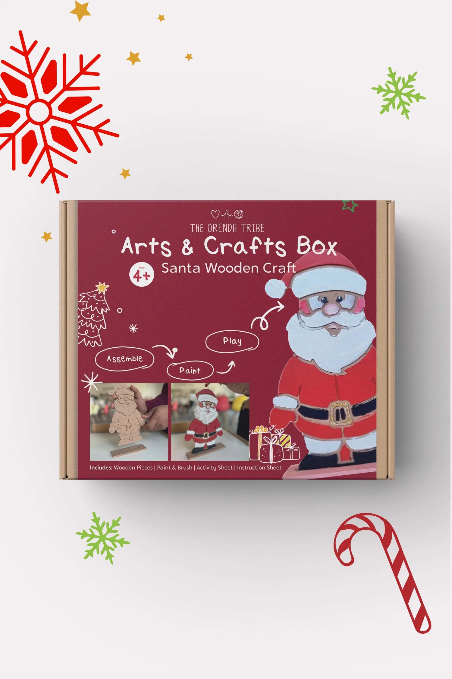 Orenda Tribe Arts & Craft Boxes Kids Santa