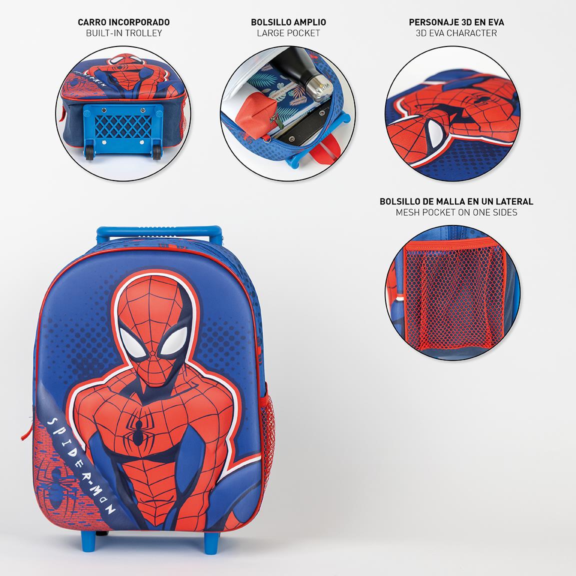 Cerda - Kids Backpack Trolley 3D Spiderman