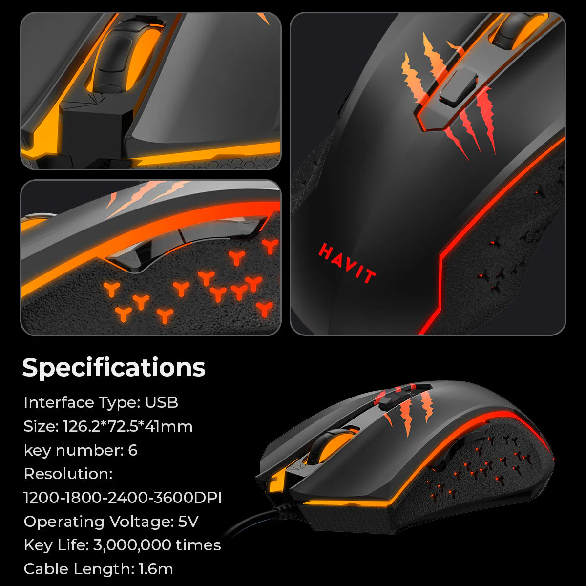 HAVIT Gamenote MS1027 Optical Gaming Mouse