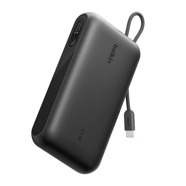 Belkin UltraCharge Power Bank 20K - Integrated Cable and Display - Black