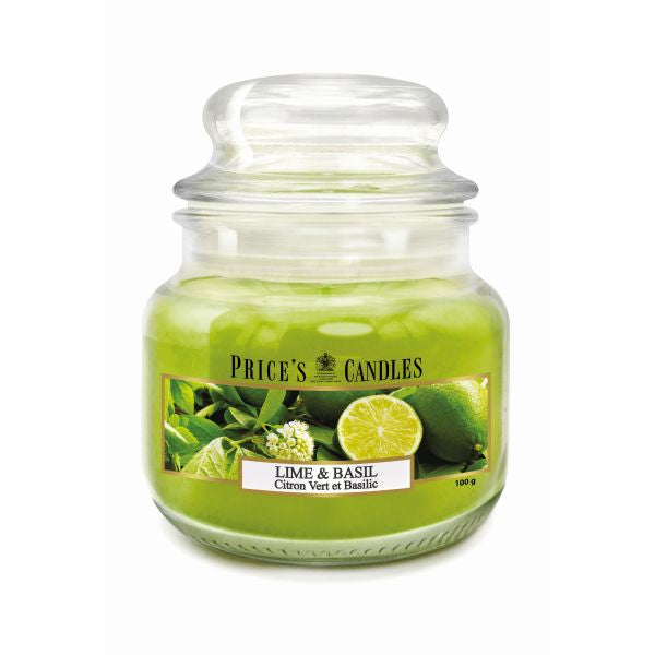 Prices S Scented Candle Jar 100G Burntime 30H Lime & Basil