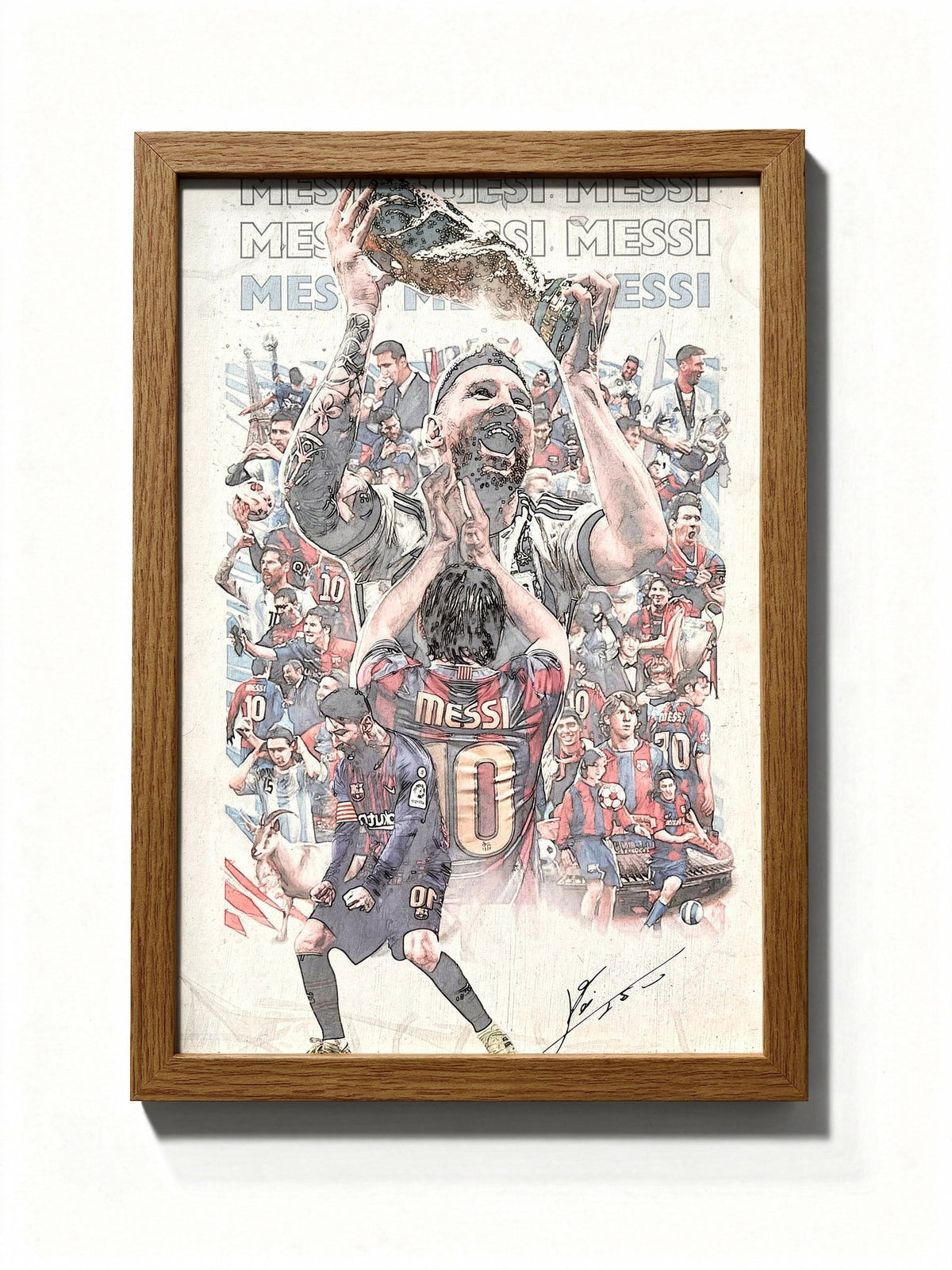 Messi Lightning Light-Up Frame, Football Wall Decor