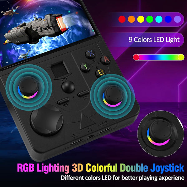 Anbernic - Retro Handheld Game Console, 3.5 Inch HD IPS Screen - Black