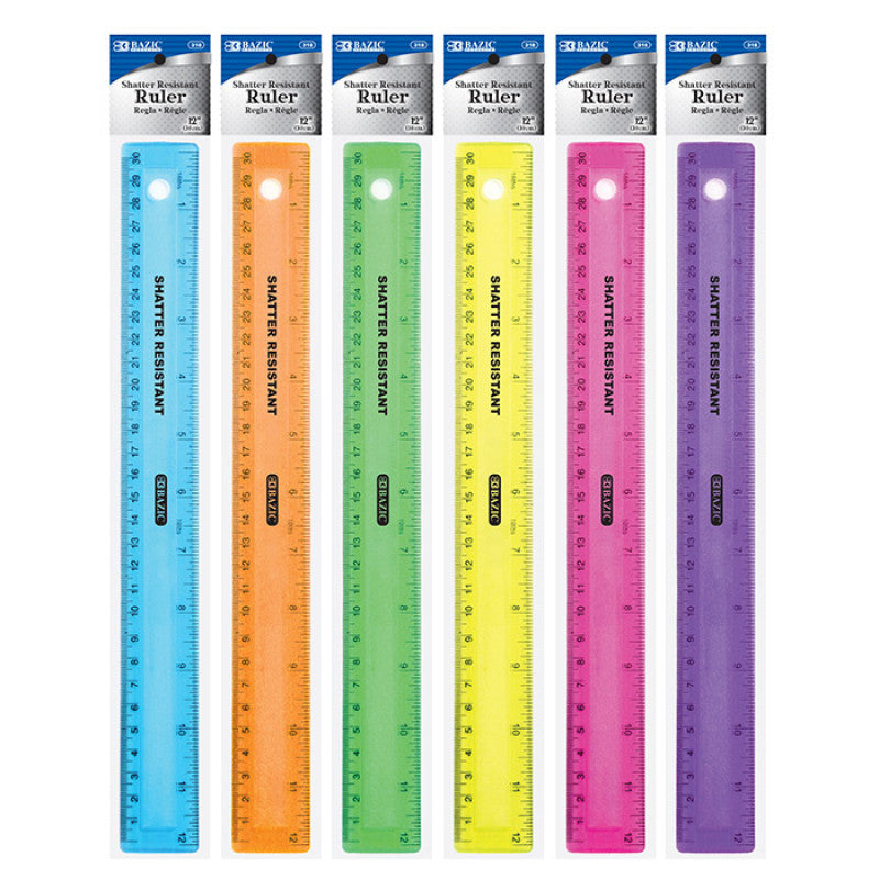 Bazic 12 30Cm Shatter Resistant Ruler